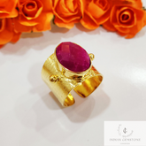 Ruby Ring, Gold Plated Ruby Ring, Ruby Gemstone Ring, Stacking Ring, Dainty Ring, Stackable Ring, Ruby Stacking Ring, Mediation Ring